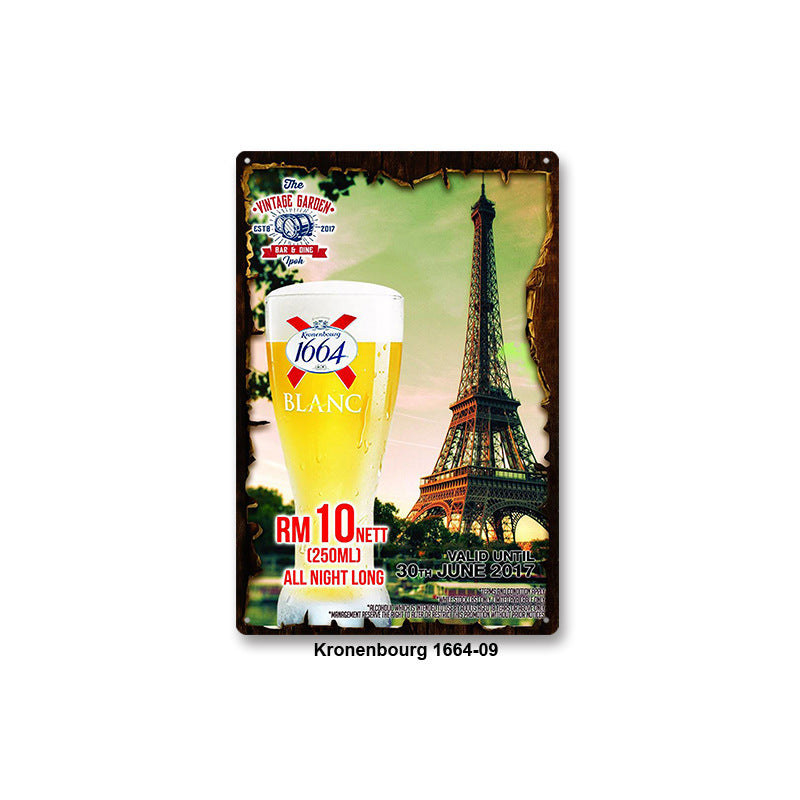 Retro Tin Painting Beer Beer Mural Decoration Painting