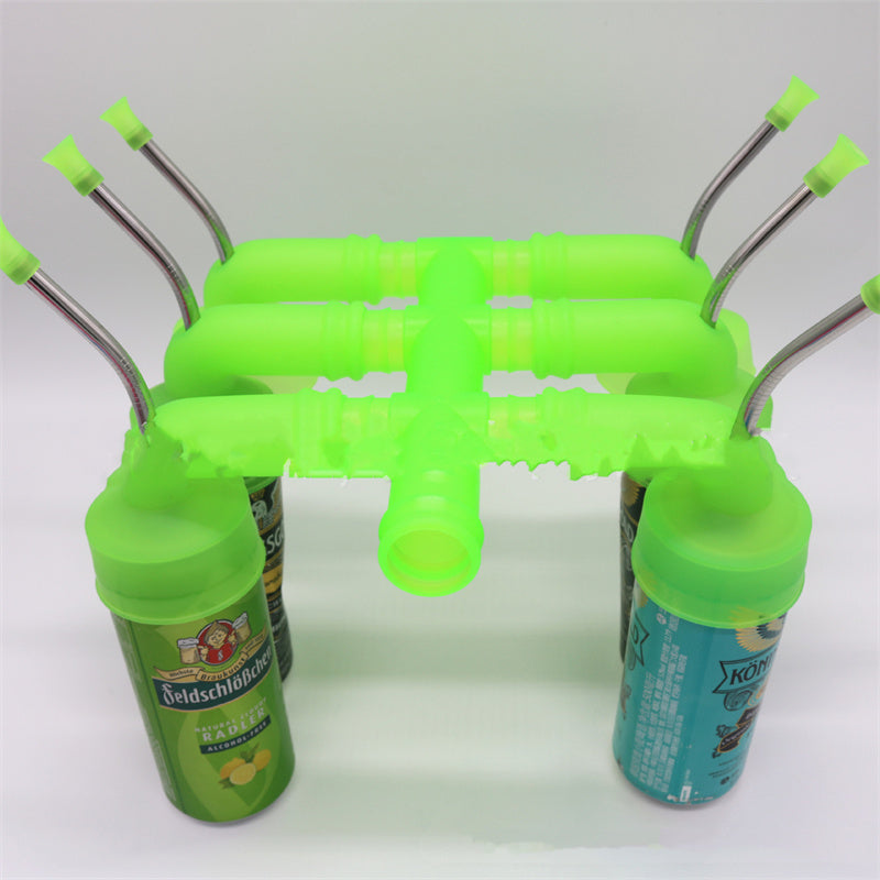 Six-way Pipe Beer Snorkel Fast Drinking Can Connect 6 Beer Bottles